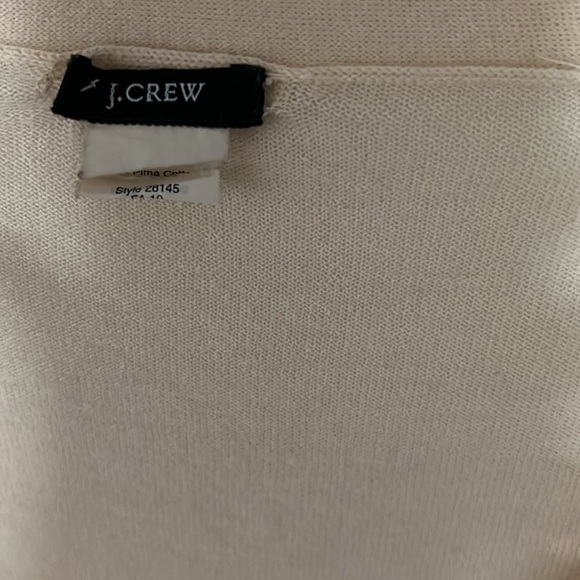 J. Crew Thin Cream Cardigan with Black Sequins Pima Cotton Wool Size Small - Picture 2 of 6
